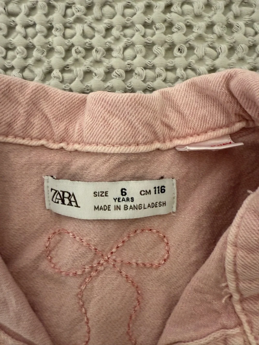 ZARA Blush Pink Button-Front Shirt Dress Sz 6 years Girls